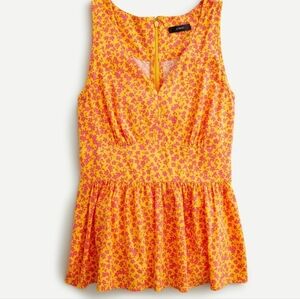 ❤️ NWOT! J CREW PINK YELLOW FLORAL PEPLUM TOP, 2
